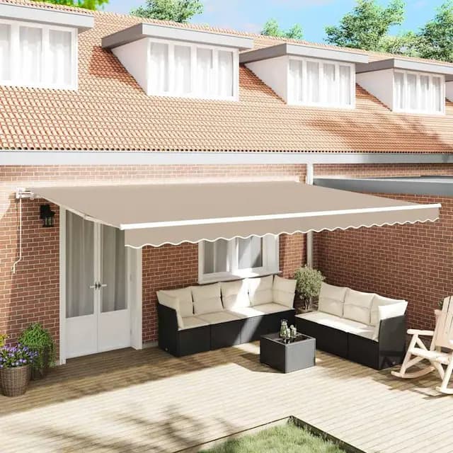 Elektrische Gelenkarmmarkise 5 x 3,5 m Elektrische Markise Mit Kurbel Sonnenmarkise Automatisch Gelenkarmmarkise Terrassenmarkise Klemmmarkise Type-20