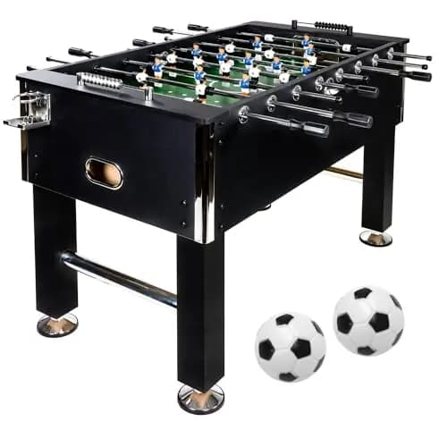 GAMES PLANET Kickertisch Leeds in 6 Farben, Tischfußball, Tischkicker, inkl. 4 Bälle + 2 Getränkehalter, ca. 60kg