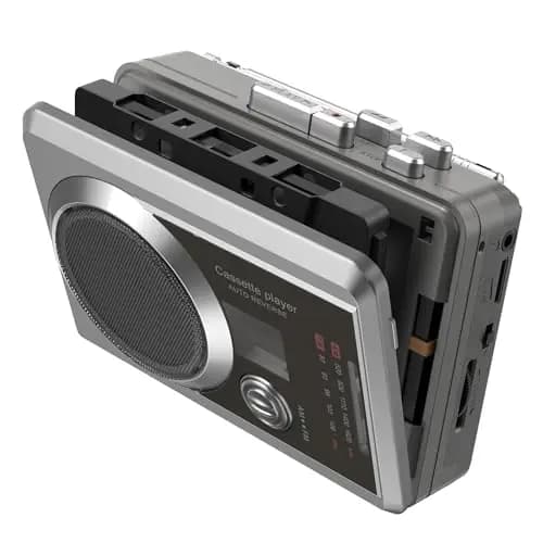 Tragbarer Kassettenrekorder-Player und AM/FM-Radio, kompakter Kassettenspieler mit 3,5-mm-Kopfhöreranschluss, integriertem Lautsprecher, Batterie-/USB-betrieben