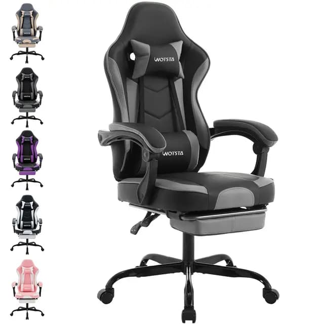 WOTSTA Gaming Chair mit Fußstütze