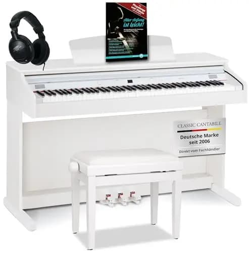 Classic Cantabile DP-50 Digitalpiano 88 Tasten Weiß matt