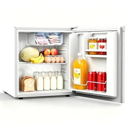 WELLENT 46L Mini Kühlschrank - kühlschrank klein ohne Gefrierfach, Umkehrbarer Tür, 7-Stufiges Thermostat, Leiser Betrieb (43 dB), ideal für Schlafzimmer, Büro und Studentenwohnheim