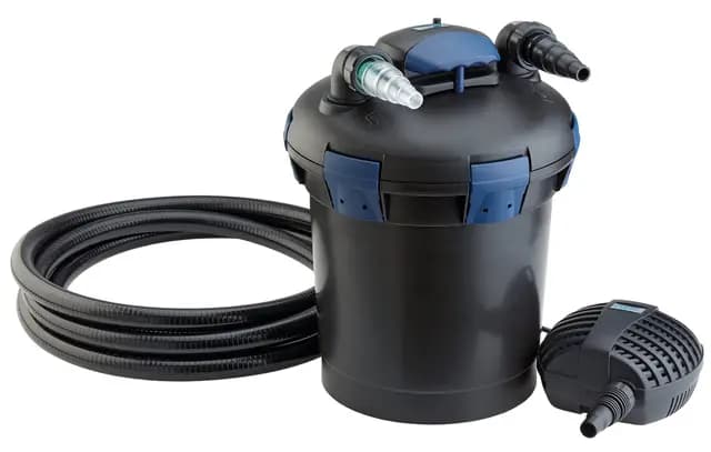 OASE 50455 Druckfilter BioPress Set 10000, Teichfilter Filterset zur effektiven und raschen Algenbekäpfung, Komplettset inkl Filterpumpe und UVC Klärer
