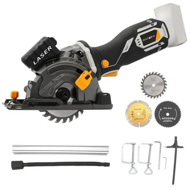 Batavia Akku Mini Tauchsäge - Ø 89mm Sägeblatt, 18V Li-Ion Power inkl. 5,0Ah Akku & 2,4Ah Ladegerät - Präzise Schnitte in Holz, Metall & Fliesen - Ergonomisches Design für anspruchsvolle Heimwerker.