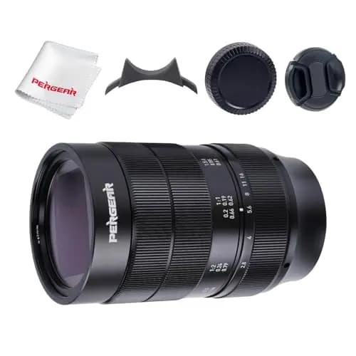 PERGEAR 60mm F2.8 II Vollformat-Makro Objektiv mit 2-facher Vergrößerung für Sony E-Mount, Manueller Fokus und Große Blende, Kompatibel mit spiegellosen Sony E-Mount-Kameras Alpha a7 a7II a7III a7R