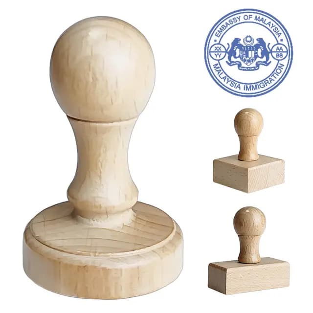 Benutzerdefinierter Stempel – Personalisierter Holzstempel mit Logo, Name und Adresse, Laden Sie Ihr eigenes Design hoch, mehrere Größen für Branding und Basteln (Runden)
