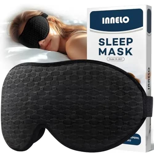 Innelo 3D Schlafmaske Ergonomisch Seitenschläfer Schwarz