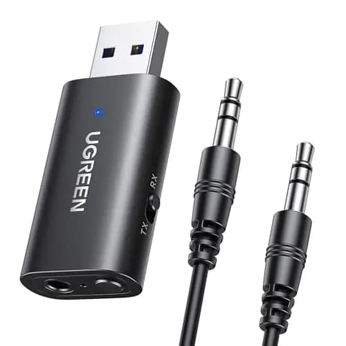 UGREEN Bluetooth 5.4 Adapter 2 in 1 Bluetooth Transmitter Empfänger Klinke Bluetooth Sender für 3,5mm Aux TV, Kopfhörer und Stereoanlage