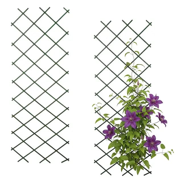 Rankgitter aus Kunststoff 2er Set ausziehbar - 180 x 60 cm - Scherenspalier für Kletterpflanzen - Rank Hilfe Gitter Zaun Spalier