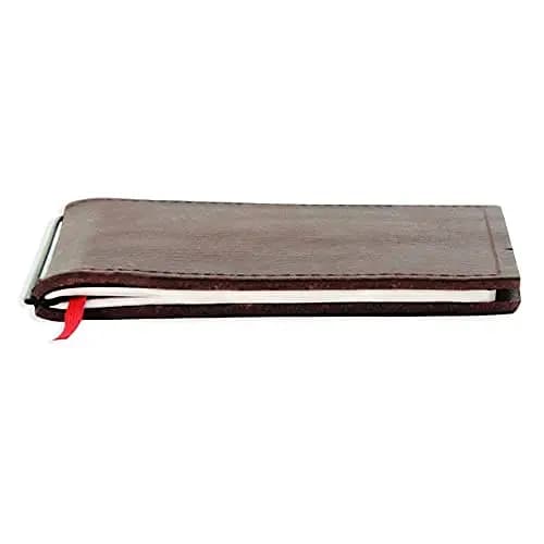 X17-A5 Notizbuch/Personal Organizer | 9 mm dünn | braun "kastanie", aus Leder. Nachfüllbar. Notizheft (blanko) mit Doppeltasche, Made in Germany.