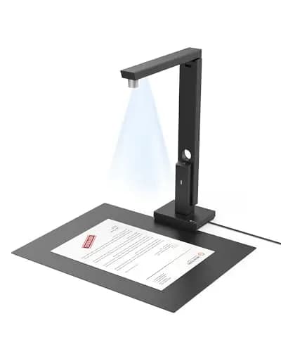 CZUR Lens Pro 12MP USB-Dokumentenscanner A4 Scanner mit OCR 180+ Sprache, mobiler Scanner für Mac und Windows, 1080P Documentenkamera Webcam und Visualizer für Zoom/Skype/Teams/Google Meet
