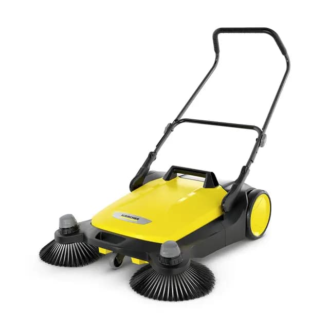 KÄRCHER Kehrmaschine S 6 Twin (Max. Flächenleistung: 2500 m²/h, 2 Seitenbesen, Kehrbehälter: 38 l, Arbeitsbreite: 860 mm, ergonomisch Schubbügel, selbststehender Kehrbehälter)
