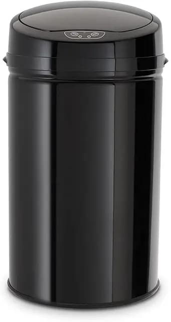 Echtwerk Abfalleimer, Mülleimer mit Sensor, elektrischer Müllbehälter, Infrarot Bewegungssensor, Korpus aus Edelstahl, Fassungsvermögen 30 Liter, INOX Black