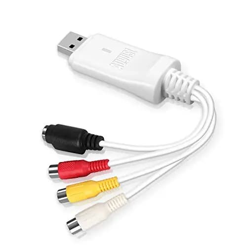 August VGB300 USB Video Grabber Audio Video Konverter zum Digitalisieren von VHS und Hi8 Kassetten - Plug&Play Video Capture Adapter für Windows und macOS