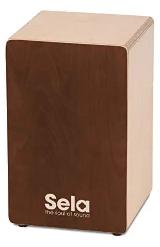 Sela SE 162 Primera Cajon Brown mit Sela Snare System, aufgebaut, für Einsteiger und Fortgeschrittene, Made in Germany