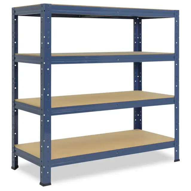 shelfplaza Home 90x120x30 cm Schwerlastregal in blau mit 4 Böden und 175 kg Traglast pro Boden