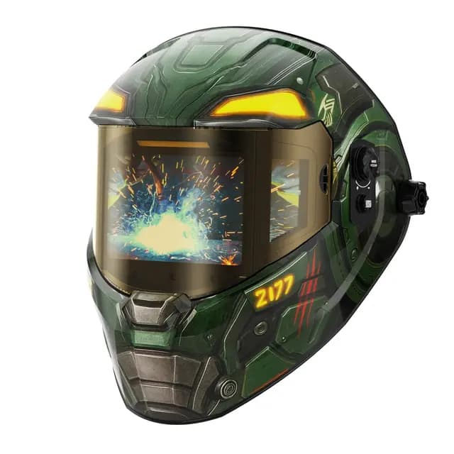 ANDELI Schweißhelm mit True Color 1/1/1/1 | 180° 3-Zonen-Panorama | 5 Sensoren | USB-C Akku | LCD | 9 Speicher | Automatik-Dunkelung für Wig MIG MAG MMA