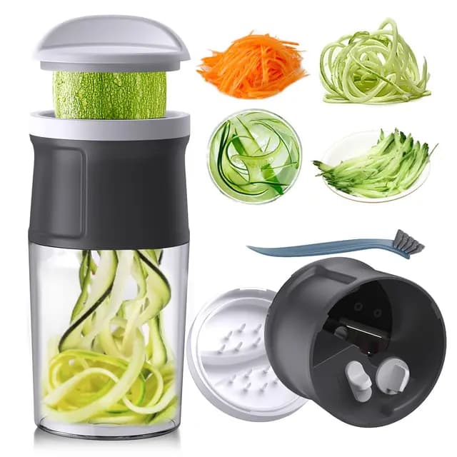 QieCai LFJS08 Spiralschneider 4-in-1 mit Auffangbehälter