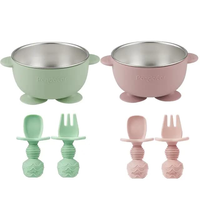 PandaEar Edelstahl Babyschüssel Set