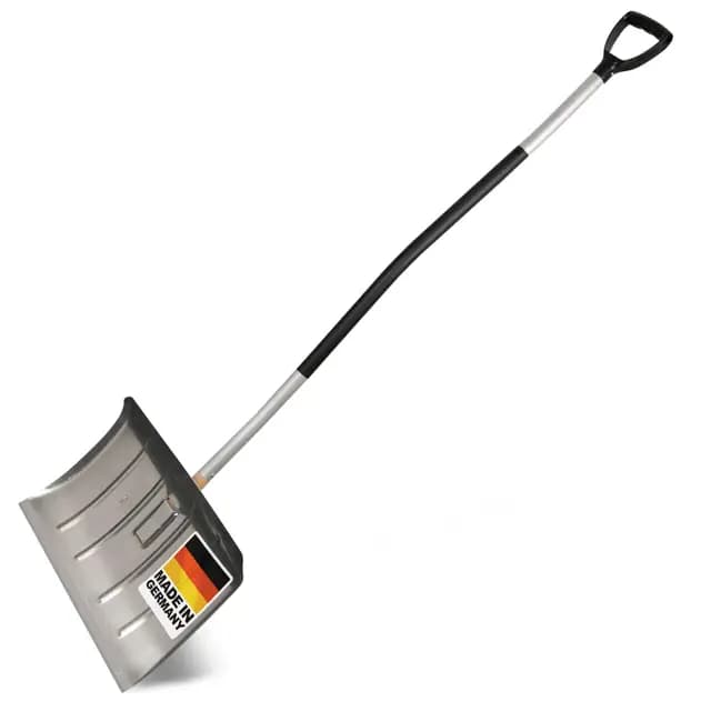 SHW-FIRE | Alu-Schneeschieber 50 cm Mit Ergonomischem Griff, Stiel und Profilkante, Ideal für Große Schneemengen auf Gehwegen & Einfahrten | Made in Germany