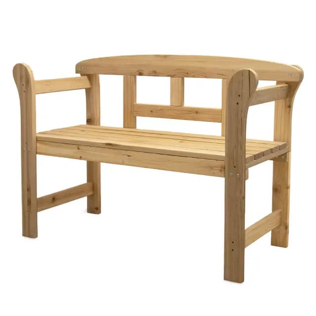 Spetebo 2-Sitzer Holz Gartenbank mit Armlehnen Belastbarkeit 180 kg - 118 x 78 cm - Holz Sitzbank für 2 Personen - Massivholz Friesenbank Parkbank Holzbank Möbel für Balkon Terrasse Garten