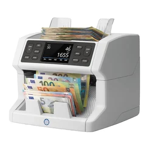 Safescan 2865-S Geldzählmaschine, Wertzählung für gemischte Banknoten - Banknotenzähler mit 7-facher Echtheitsprüfung - Geldzählmaschine mit mehrsprachiger Benutzeroberfläche