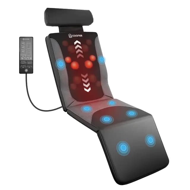 COMFIER Massagematte für den ganzen Körper, Wärmefunktion, Shiatsu-Rückenmassage, tiefenwirksame Knetmassage und Vibration, geeignet für Stuhl, Sofa und Bett, Geschenk für Mama und Papa