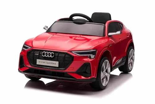 elektroauto für Kinder 12V Audi E-tron Sportback, Rot, elektrofahrzeug kinderauto 2,4 GHz Fernbedienung, USB/AUX/MP3, Lithiumbatterie, LED-Beleuchtung, 2 x 25W Motor, Originale Lizenz