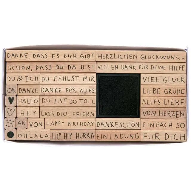 Stempelset Text, Deutsch, FSC 100%