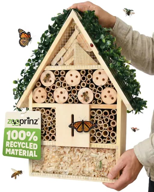 zooprinz Insektenhotel XXL Holz mit Bambus-Röhrchen