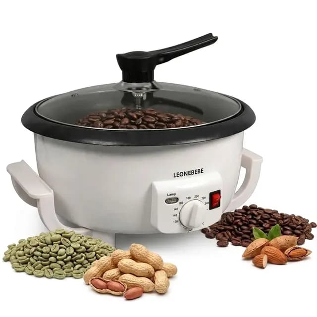 Kaffeeröster Elektrisch 750g – ohne Timer, Temperatur einstellbar (240°C) für Kaffeebohnen, Nüsse & Samen – rauchfreies Rösten für Zuhause & Café (ohne Timer)