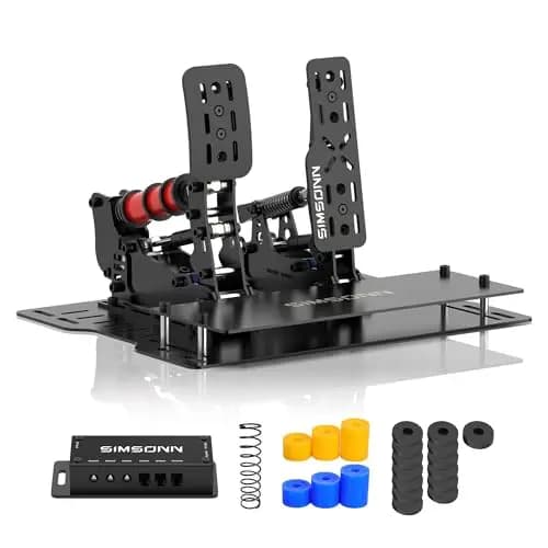 SIMSONN Pro Plus X Racing Simulator Hydraulische Pedale Sim Racing Pedale (Black P2-2 Hydraulic Rods-Plate)