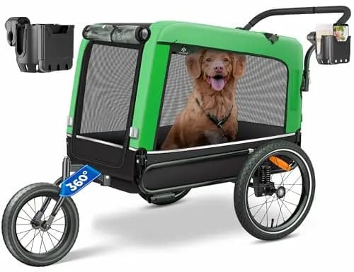 KESSER® Hundeanhänger Boxer 3-in-1 Hundebuggy & Jogger Fahrradanhänger groß ca. 240 Liter Volumen, gefedert, 360° Grad Vorderrad, 600D Oxford Canvas, SmartSpace Concept, maximale Belastbarkeit: 40 kg