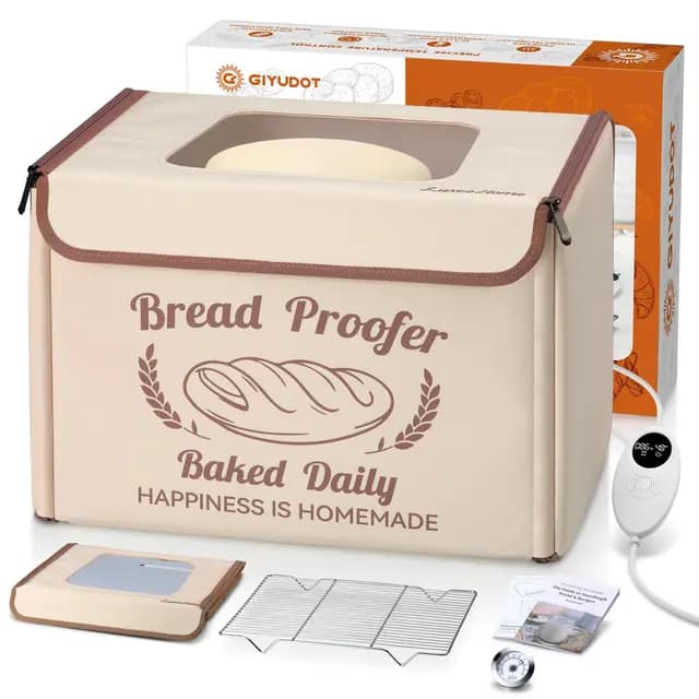 Faltbare Gärbox mit Temperaturregelung 20–40°C & 48h-Timer, Teiggärbox mit Metallregal und Hygrometer, ideal für Sauerteig, Brot, Pizza, Joghurt und Kombucha, Platzsparend & Präzise Kontrolle