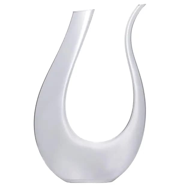 Intirilife Wein Dekanter in U-Form aus Glas in Klar - 750 ml- Weinkaraffe, Rotwein Dekantierer, Weinbelüfter, Weindekanter Zubehör bleifrei- Handgemacht, Tropffrei Ausgießen, spülmaschinenfest