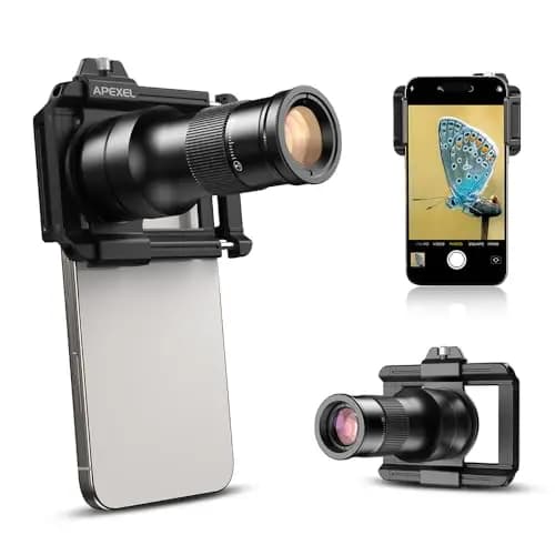 APEXEL 6X HD Teleobjektiv mit Fixfokus und verbessertem Universalclip, 150-mm-Makroobjektiv, Handy-Objektivset, kompatibel mit den meisten Mobiltelefonen