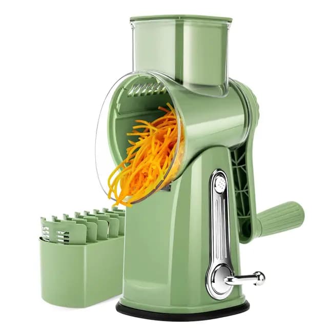 SUSTEAS Trommelreibe mit Kurbel LS-1070 Retro-Grün