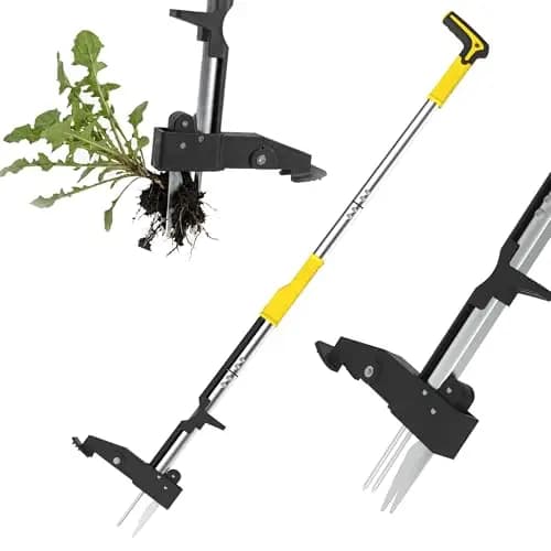 Unkrautabzieher, Stand Up Unkrautentferner mit 4 Krallen für Löwenzahn, Stahl Twist Hand Unkrautwurzel Ziehwerkzeug, 105cm langer Griff, Rasen, einfacher Wurzelentferner, Gartenwerkzeug