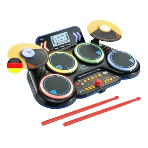 VTech Kidi DJ Drums – Elektronisches Schlagzeug mit Leuchteffekten und Lernmodus – Für Kinder von 6-12 Jahren - German Version/Deutsche Version