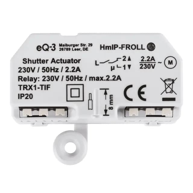 Homematic IP Rollladenaktor – Unterputz, Smart Home, digitale Steuerung für 1 Rollläden per App, Alexa & Google Home, elektrische Rolladen smart nachrüsten, 151347A0