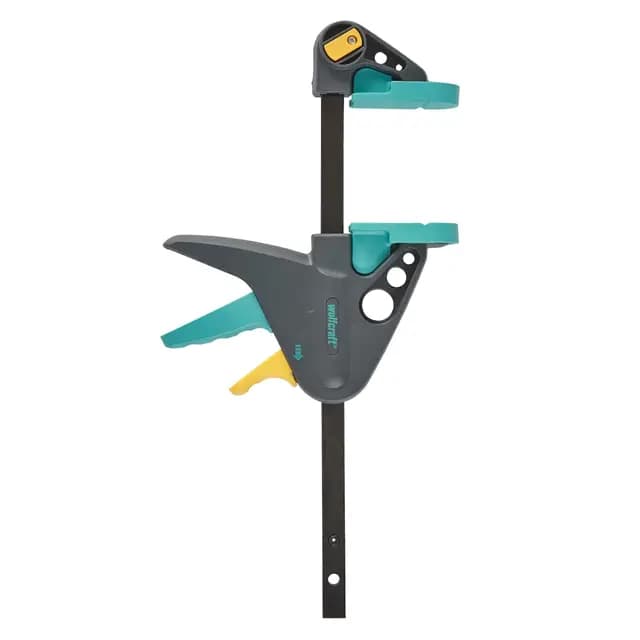 wolfcraft EHZ 65-150 Einhandzwinge PRO - Spannkraft: 90 kg - Kraftvolle Zwinge zum Spannen von Werkstücken mit nur einer Hand - Spannweite: 150 mm - Made in Europe - 3456000