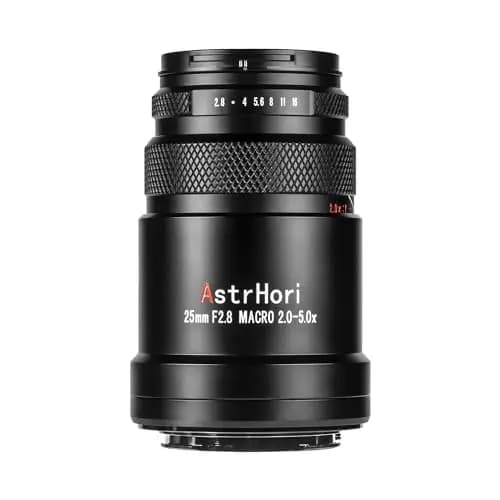 AstrHori 25 mm F2,8 2X-5X Ultra Makro Objektiv, Vollformat, manueller Fokus, kompatibel mit spiegellosen Fuji X-Kameras, X-A1, X-A10, X-E2, X-A2, X-A3 usw.