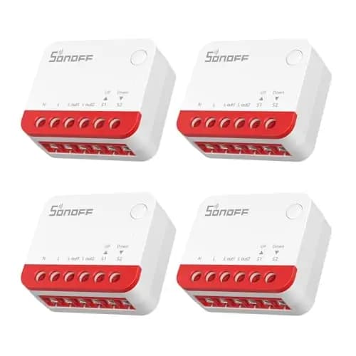 SONOFF Zigbee Smart Rollladenschalter, MINI-ZBRBS, Mini-Größe, Prozentsteuerung, Zigbee Repeater, Alexa/Google Assistant/Home Assistant Support, Neutraldraht erforderlich, 4er-Pack