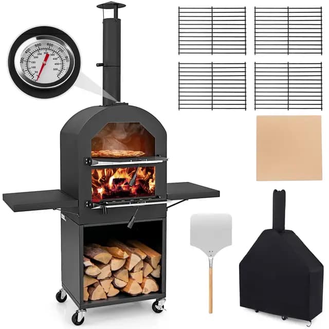 Costway Holzbackofen mit Rädern