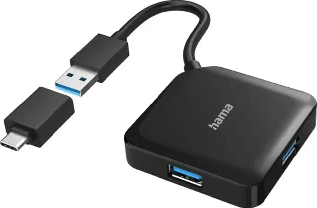Hama USB-Hub 4-Port USB-A 3.0 mit USB-A/USB-C-Anschluss – Bild 1