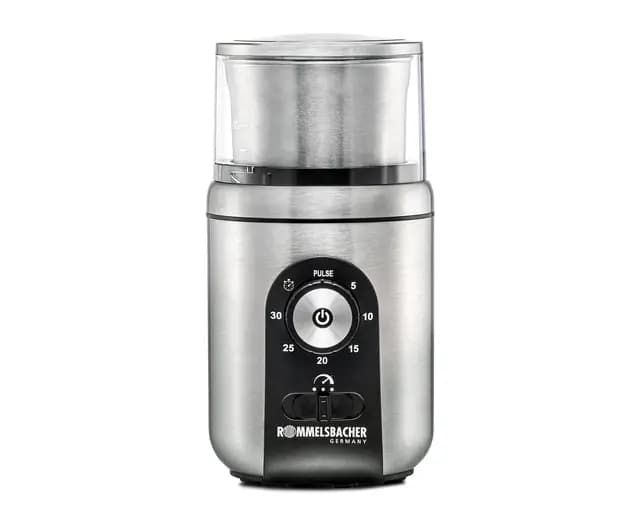 ROMMELSBACHER Gewürz- & Kaffeemühle EGK 250, 2 Edelstahlbehälter mit Schlagmesser & Spezialmesser, Füllmenge 70 g, Mahlgrad über Mahldauer wählbar, auch für Pesto, Gewürze, Nüsse, Zucker