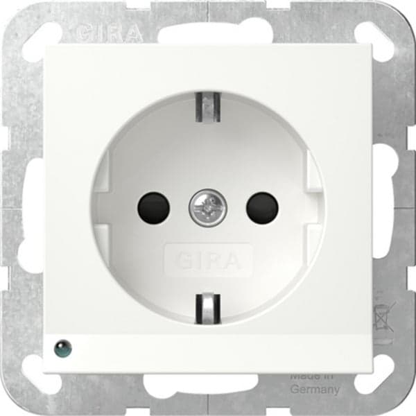 Schutzkontaktsteckdose Typ F 16 Ampere 250 Volt mit LED-Orientierungsleuchte