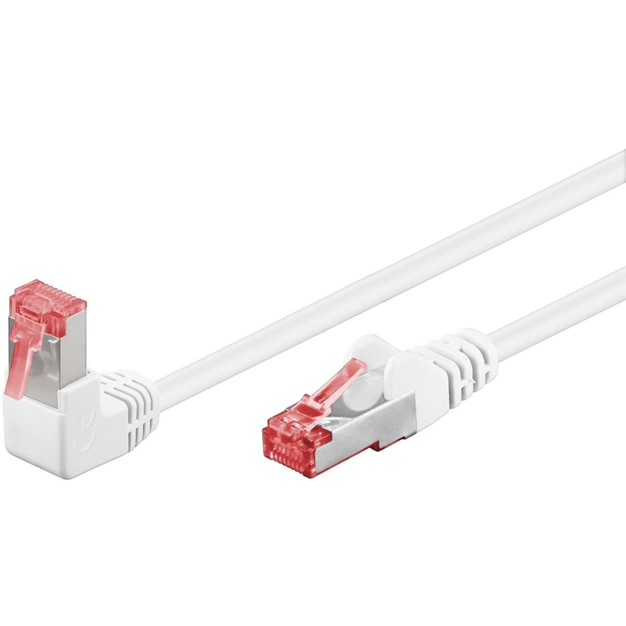 Patchkabel Cat.6 S/FTP (PiMF), 1x 90° gewinkelt
