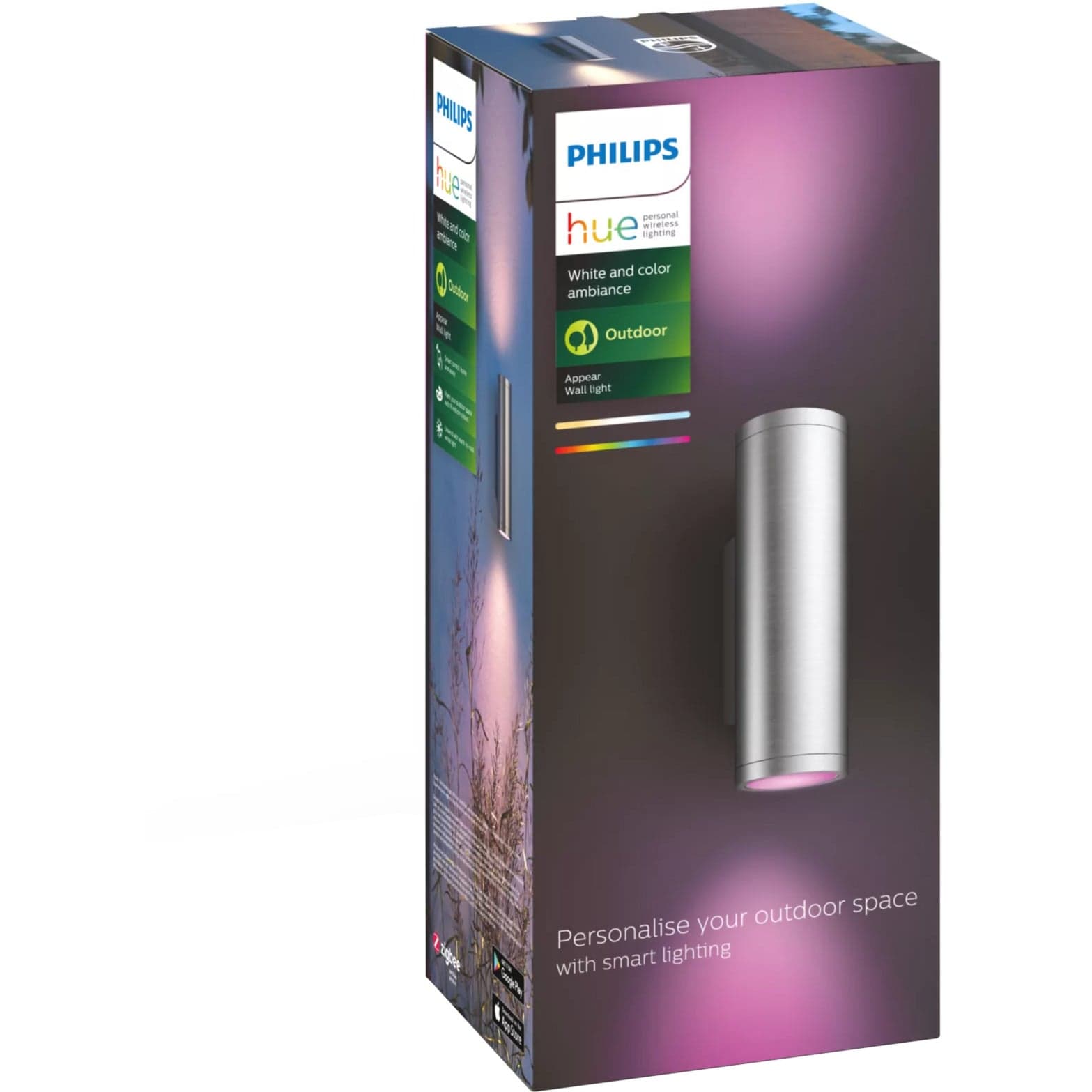 White & Color Ambiance Appear Outdoor Wandleuchte rund, LED-Leuchte