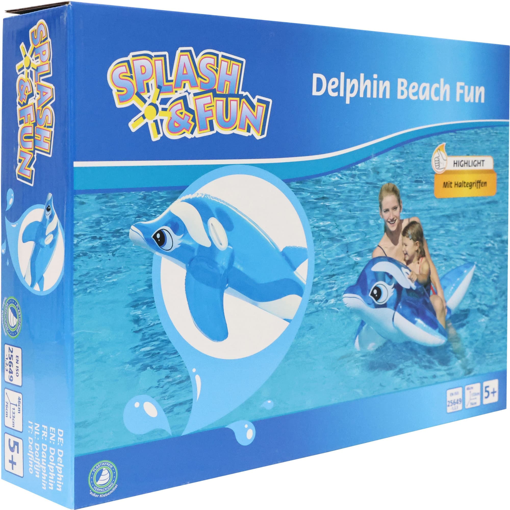 Reittier Delphin, 133 x 76 x 46 Zentimeter, Schwimmtier